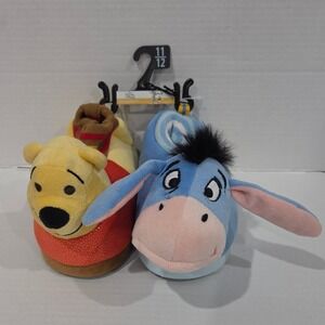 Disney Winnie the Pooh and Eeyore mismatched plush slippers Size 11/12